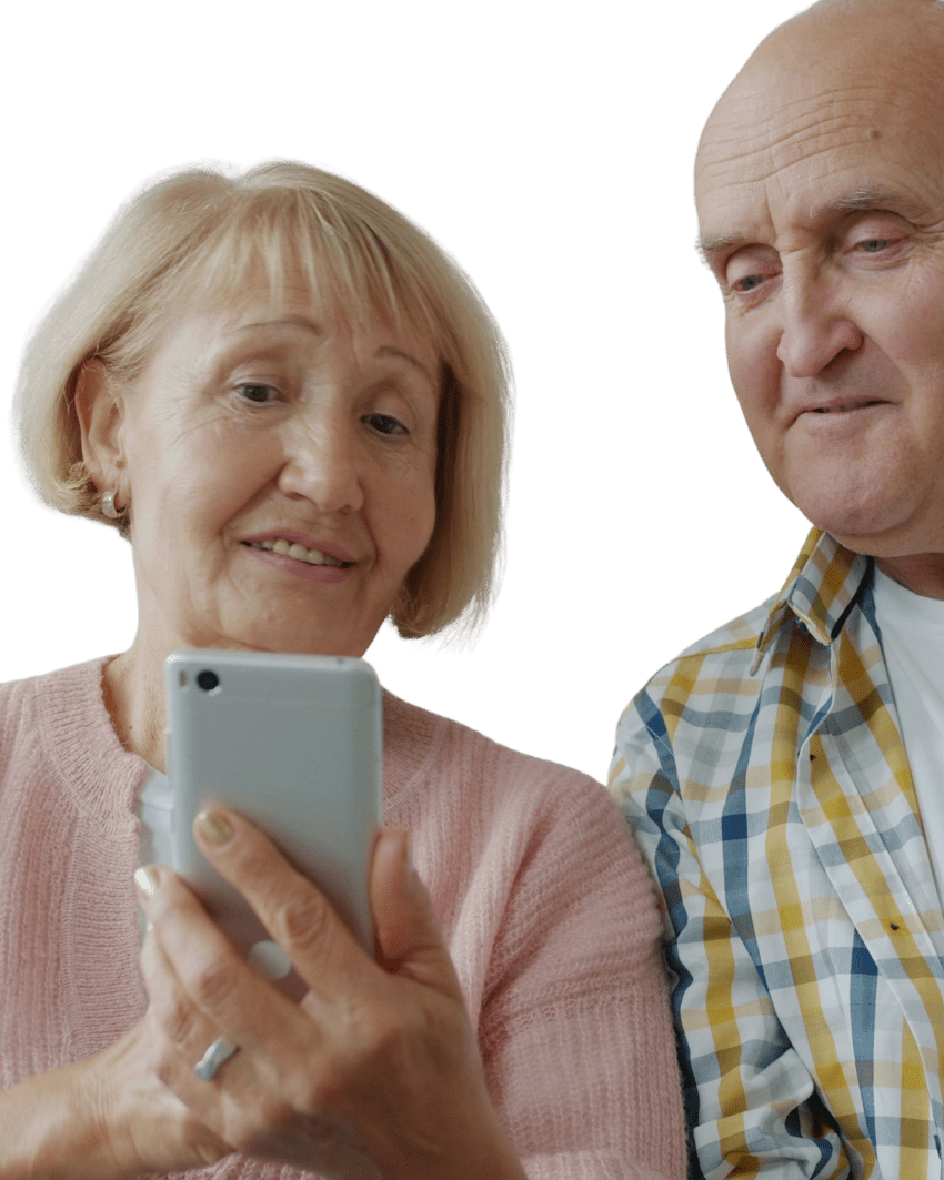 Man en Vrouw op telefoon