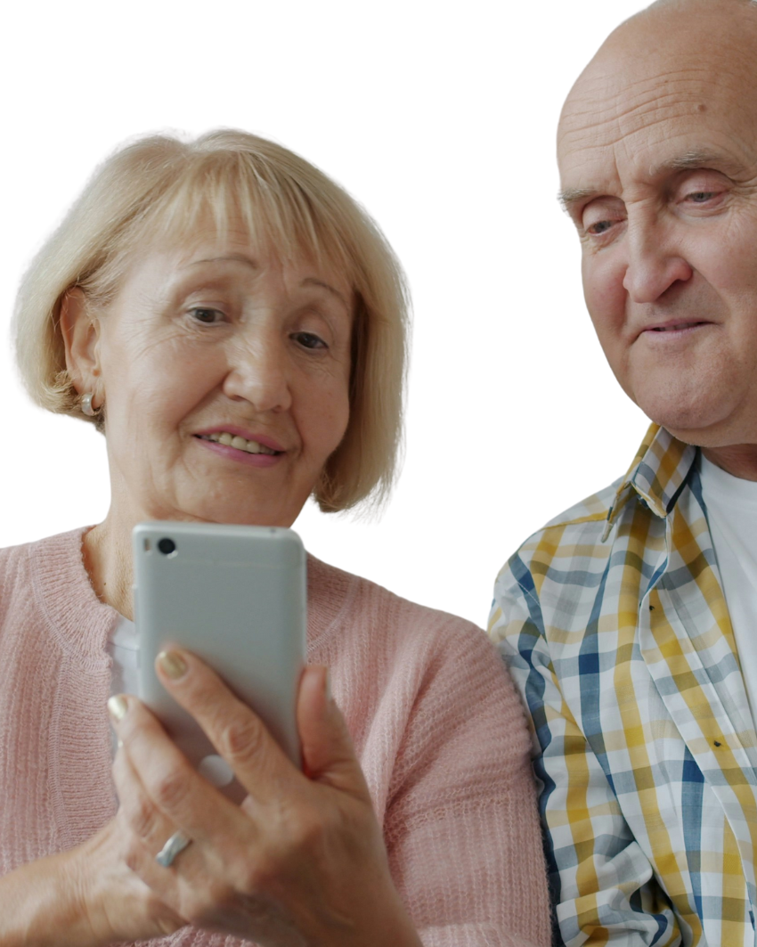 Man en Vrouw op telefoon